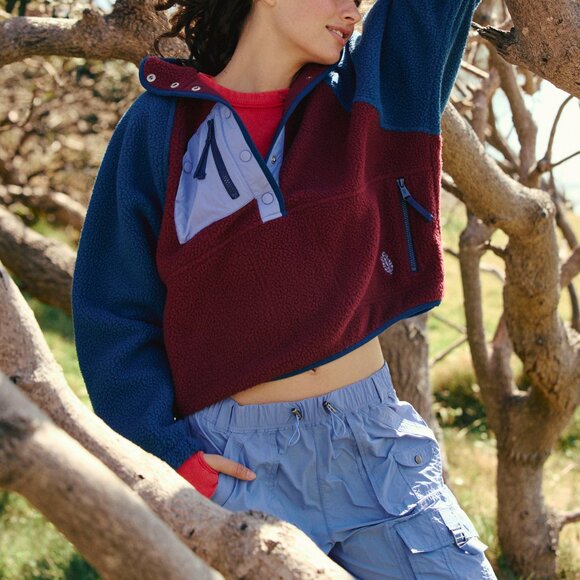 🎉LAST CHANCE🎉 FP MOVEMENT Hit The Slopes Colorblock Pullover / Mahogany Combo - Picture 5 of 9